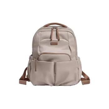 LEFF Nylon Fabric Backpack Medium Size Women's Milk Tea Apricot