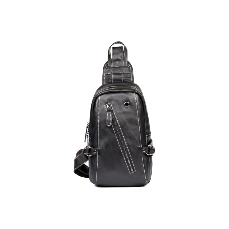 DOSRFINI Genuine Leather, Top Grain Cow Leather Sling Bag Men's-1