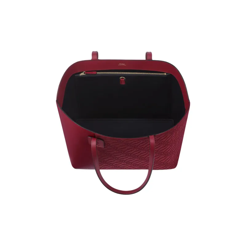 CARTIER C De Cartier Collection Calfskin Tote Bag Shopping Bag Shoulder Bag Handbag Unisex Cherry Red-1
