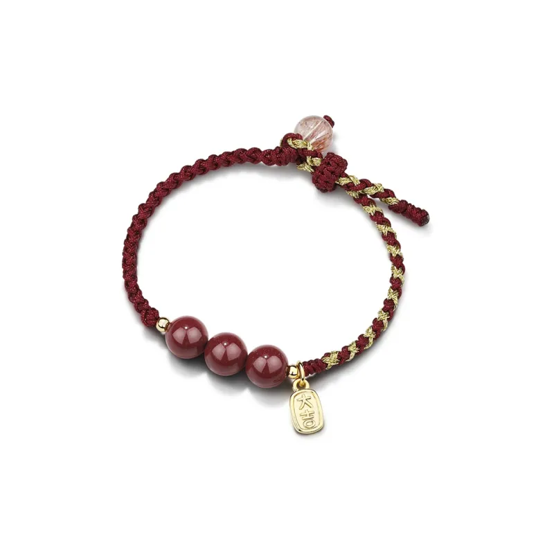 Moon Jewelry Reconstructed Cinnabar Jade Bracelets Unisex-1