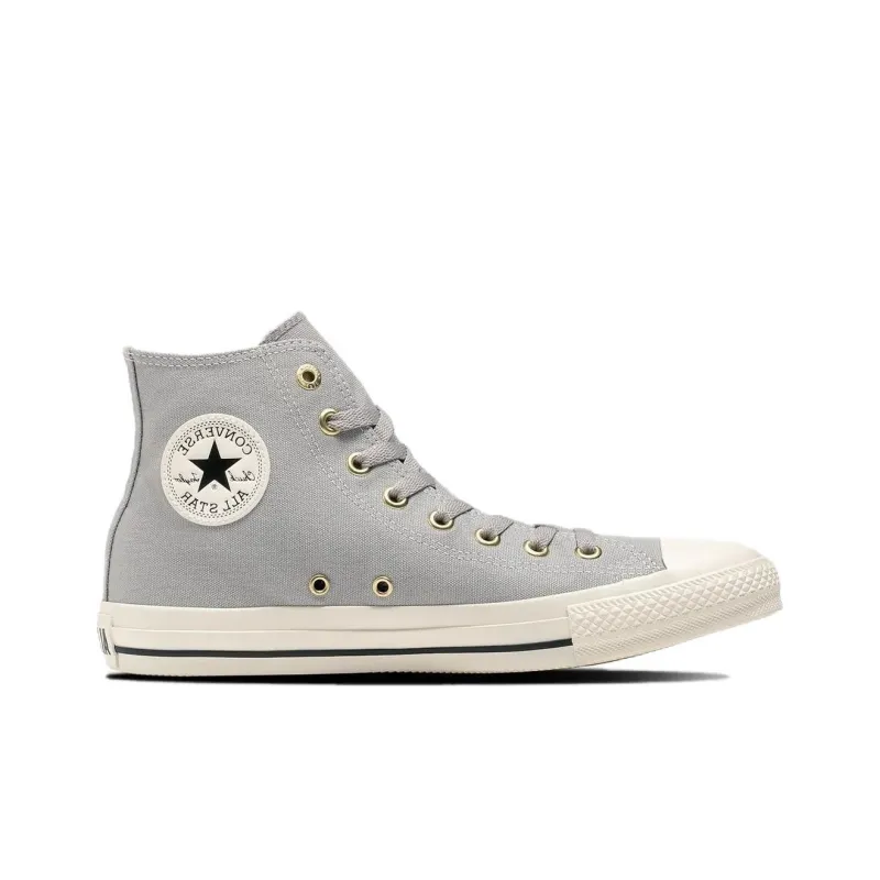 Converse All Star GOLDZIP HI Abrasion Resistant Breathable High Top Canvas Shoes Unisex Light Gray Japan Version-1