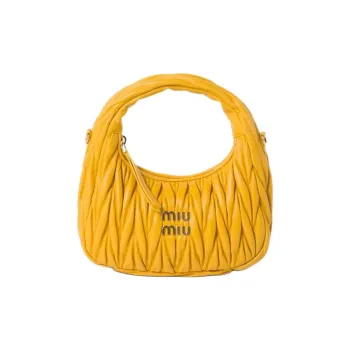 MIU MIU Wander Series Leather Hobo Bag Shoulder Bag Crossbody Bag Handbag Women's Leather