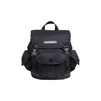 Doughnut Nylon Fabric One Shoulder Crossbody Backpack Unisex Black