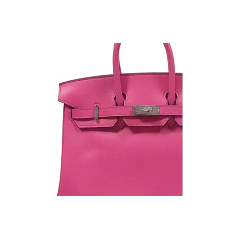 HERMES Birkin Jonathan Leather Handbag Women's 5R Rose Shocking Vibrant Pink-4