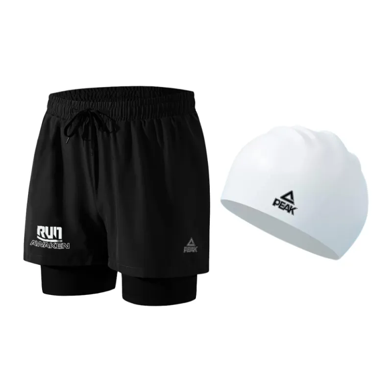 PEAK x Swim Swimming Sets Polyester Seaside Beach Swimming Pool And Hot Spring Men's Black-4