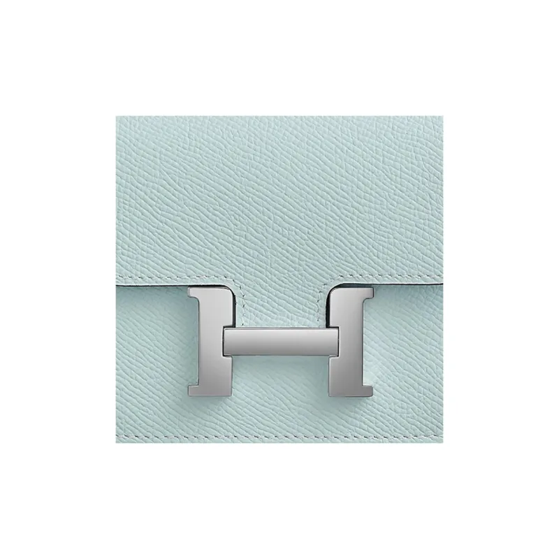 HERMES Constance Slim Epsom Calfskin Clutch Fanny Pack Wallet Women's T0 Bleu Brume Haze Blue-3