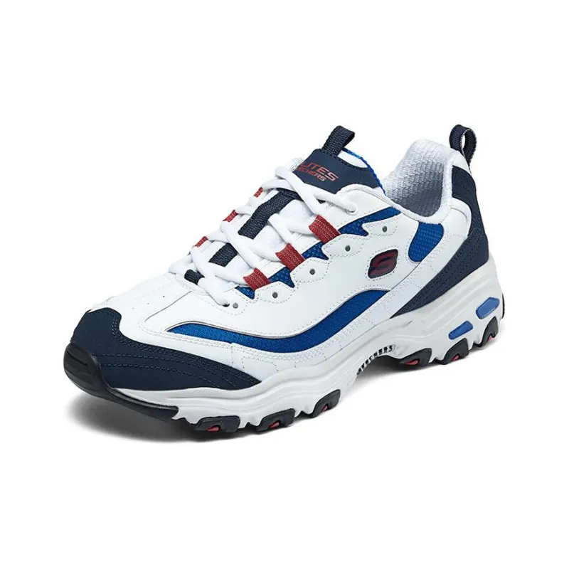 Skechers D'LITES 1.0 Cushioning Anti Slip And Wear Resistant Height Increasing Low Top Chunky Sneakers Men's Blue White-2