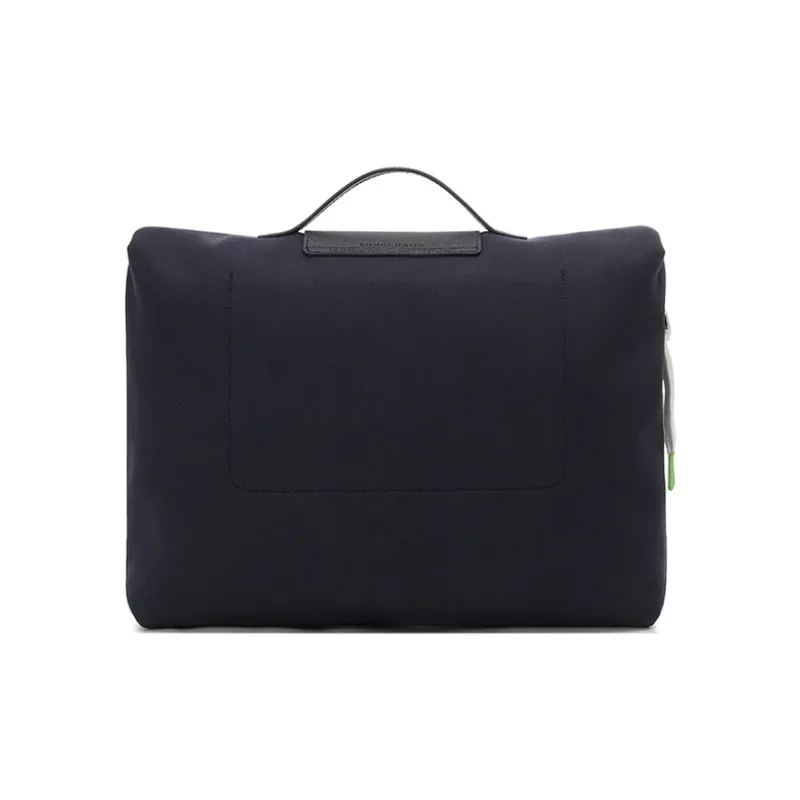 LONGCHAMP Cow Leather Fabric Handbag Regular Unisex Navy-3