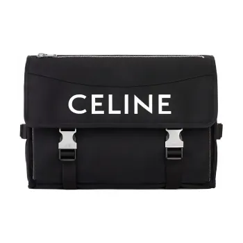 CELINE Nylon Messenger Bag Shoulder Bag Crossbody Bag Large Size Men's Black