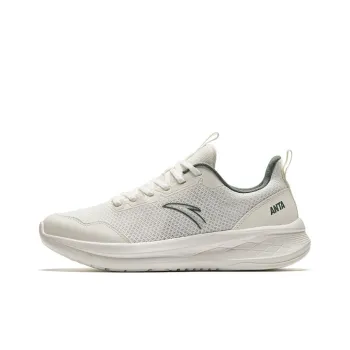 Anta Running Collection Cushioning Slip Resistant Low Top Running Shoes Men's White Gray