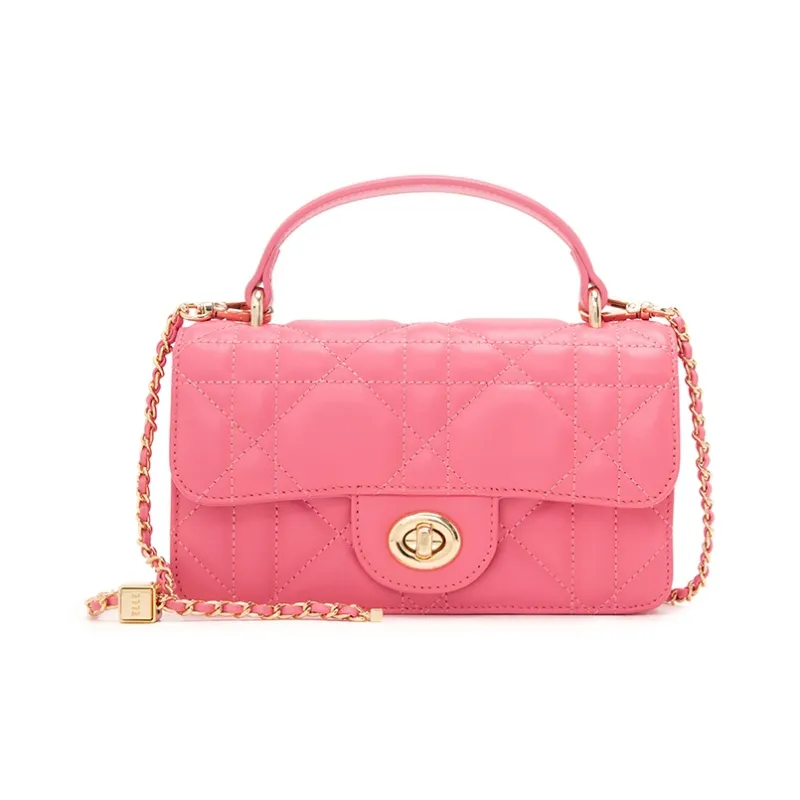 ELLE Fabric Elegant Commute Crossbody Bag Medium Size Women's Beige/Blue/Pink-0