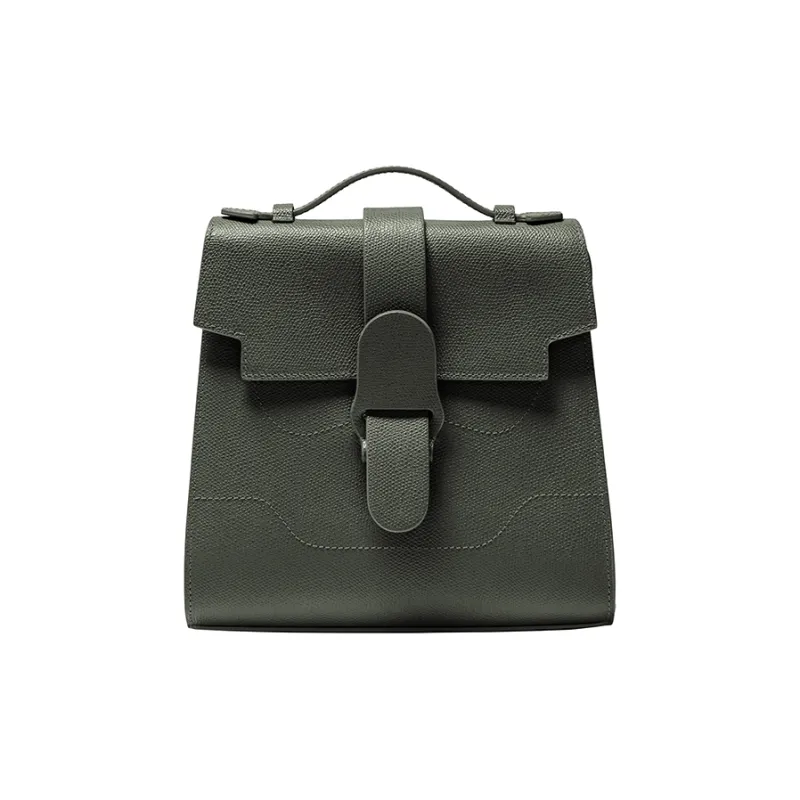 SENREVE Cow Leather Backpack On The Shoulder Large Size Women's Forest Green-0