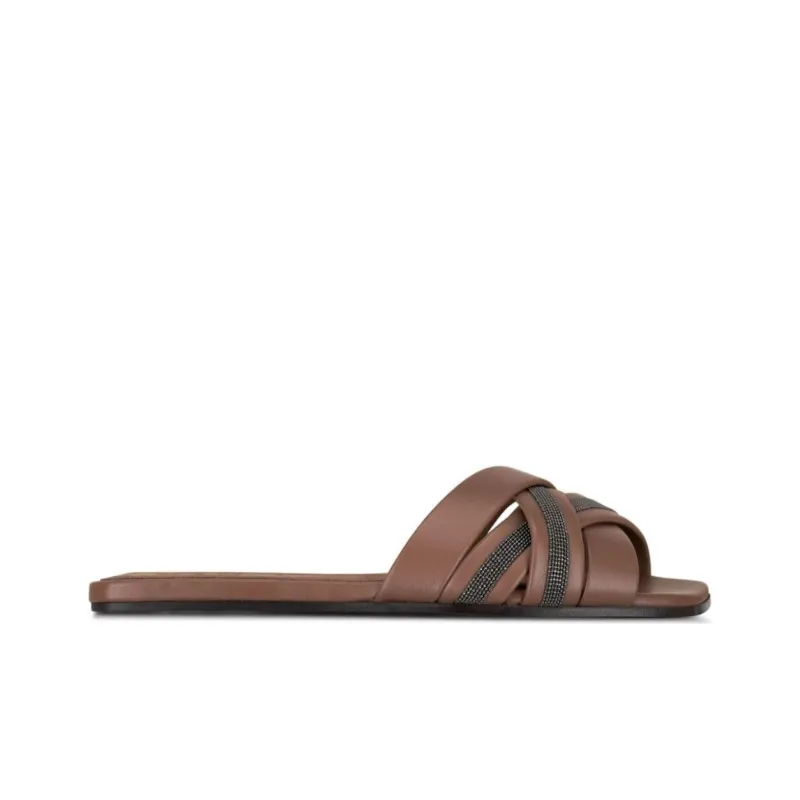 Brunello Cucinelli Beaded Slip-On Sandals Women's-1