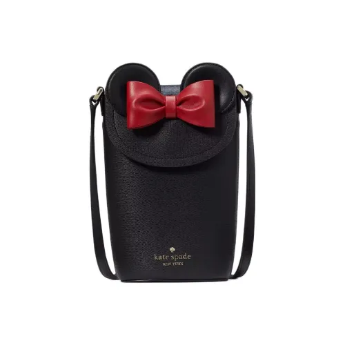 Kate Spade Disney Collaboration Textured PVC Shoulder Bag Crossbody Bag Women's Black Multicolor