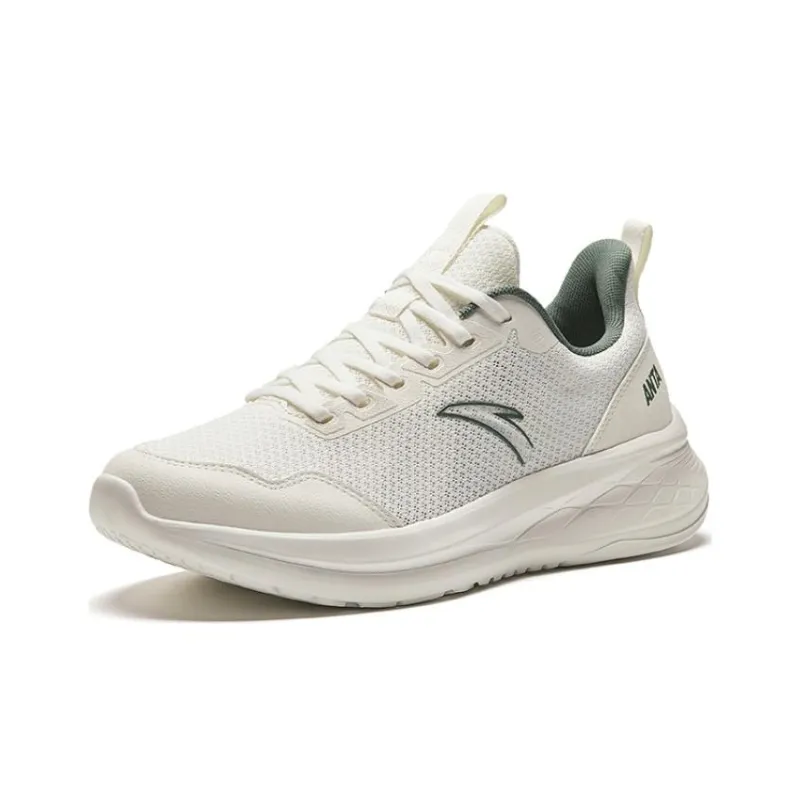 Anta Running Collection Cushioning Slip Resistant Low Top Running Shoes Men's White Gray-1