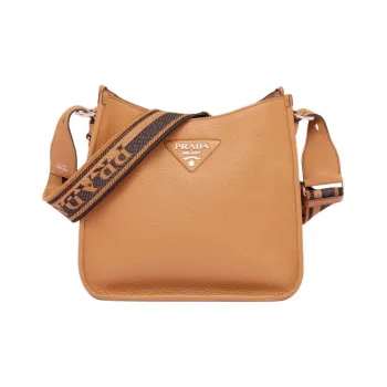 PRADA Hobo Leather Shoulder Bag Crossbody Bag Women's Caramel