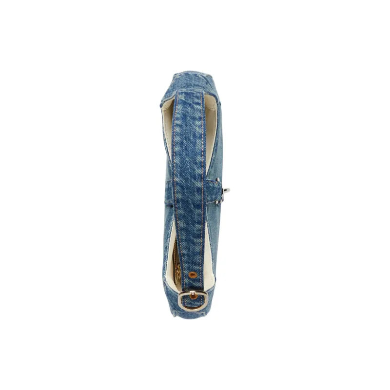 GUCCI Jackie 1961 Denim Handbag Shoulder Bag Small Size Women's Blue-5