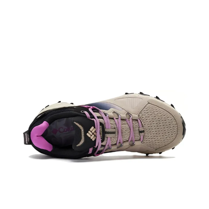 Columbia Cushioning Wear Resistant Low Top Hiking Shoes Women's Beige Purple-4
