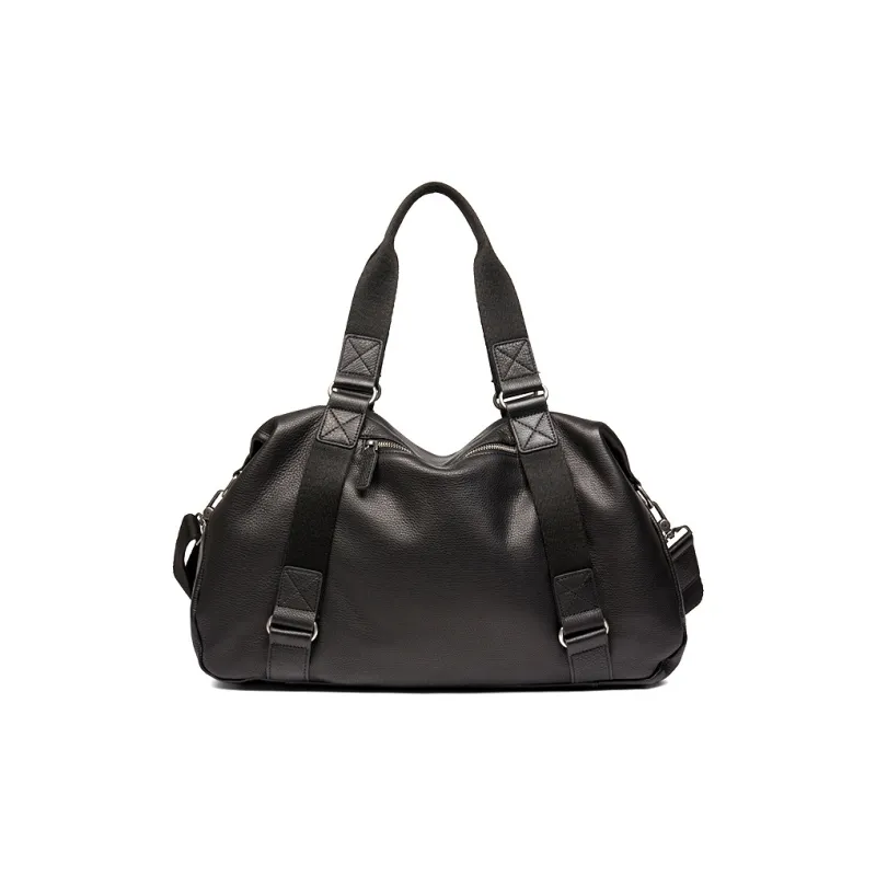 DOSRFINI Cow Leather Travel Bag Regular Men's Black-1