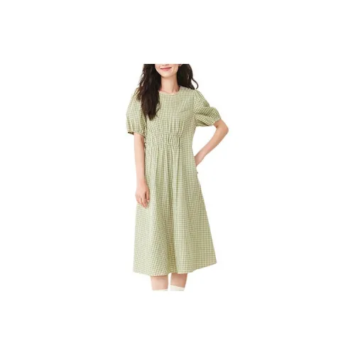 Asuka and new sake Short-Sleeved Dresses Women's Light Green MG01