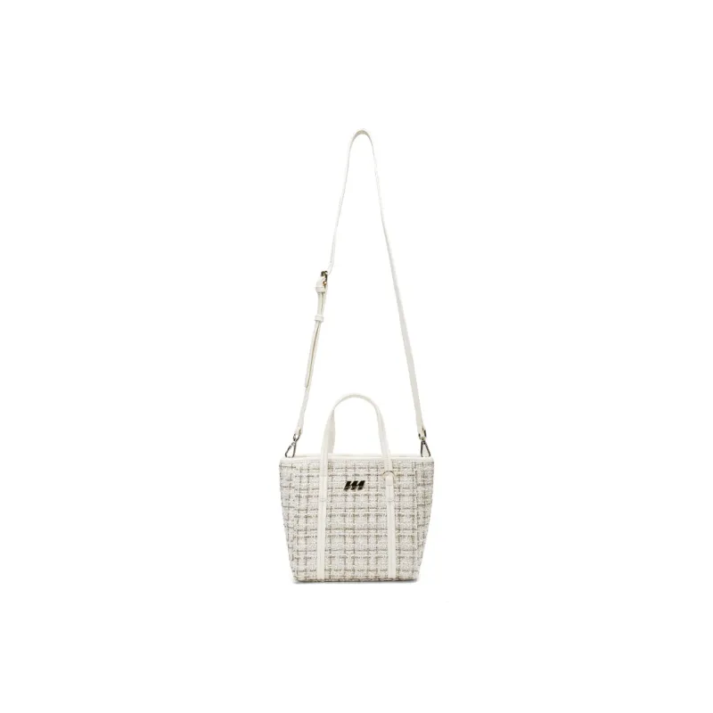 MQ Polyester With Fabric One Shoulder Handbags Women's Dark Blue/Latte Brown/Ecru-2
