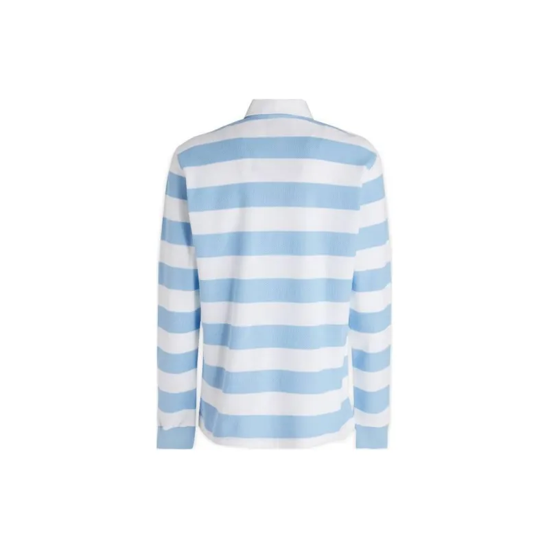 DROLE DE MONSIEUR Long Sleeved Striped Polo Shirt-1