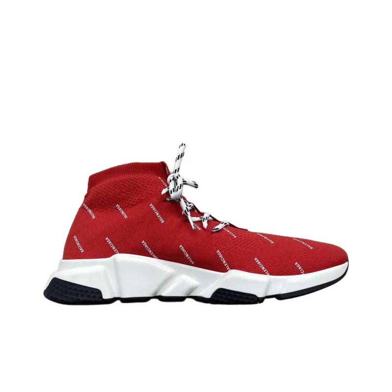 Balenciaga Speed Trainer Knit 'All Over Print - Red'-1
