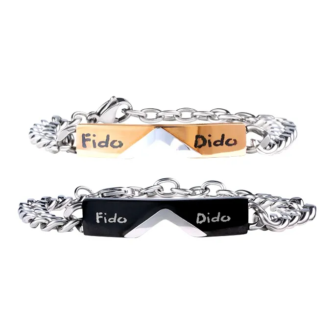 FIDO DIDO Stainless Steel Bracelets Unisex-3