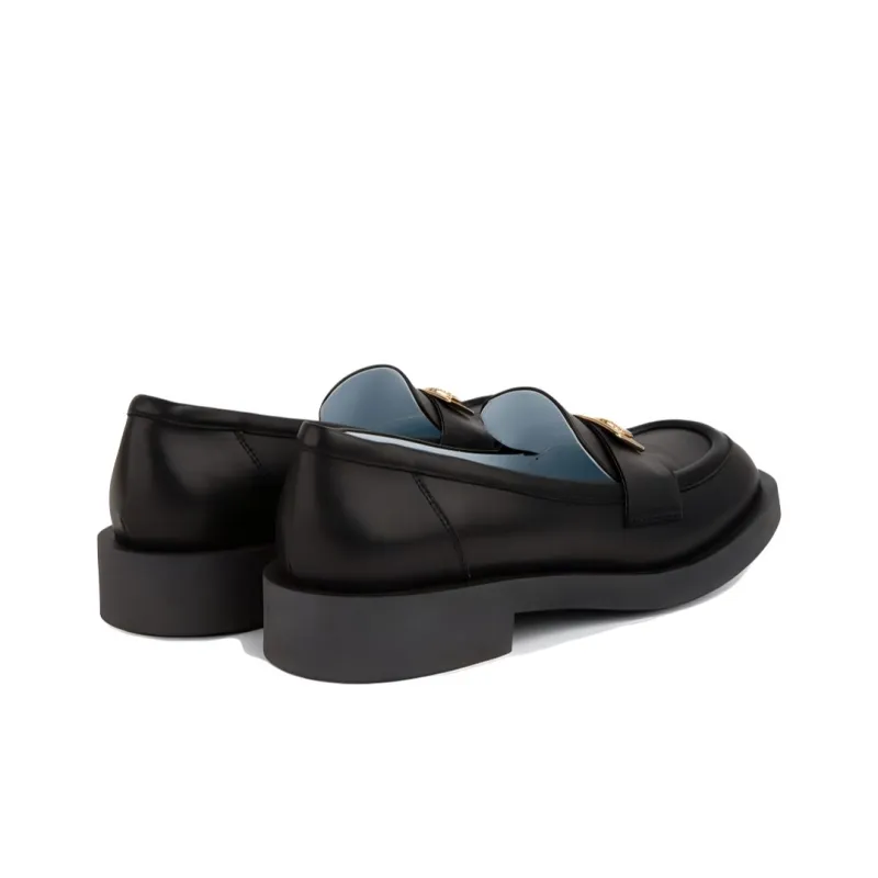 CHIARA FERRAGNI Square-toe Leather Loafers-3