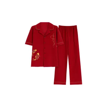 The Story Of The Flower Season Pajama Set Men's Red