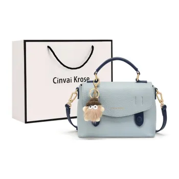 Simvay Clos Cow Leather With Synthetic Leather Handbags Shoulder Bag Crossbody Bag Regular Women's Blue/Beige/Black