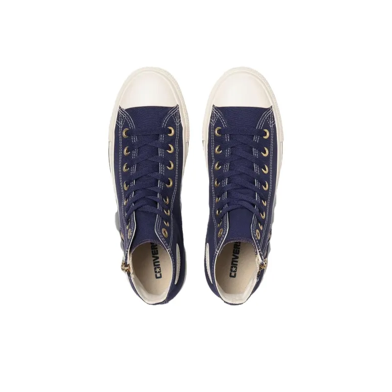 Converse All Star GOLDZIP HI Durable Cushioning High Top Canvas Shoes Unisex Dark Blue Japan Version-3