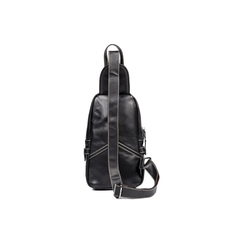DOSRFINI Genuine Leather, Top Grain Cow Leather Sling Bag Men's-3