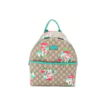 GUCCI Fabric Backpack Kids' Ebony & Mint Green & Candy