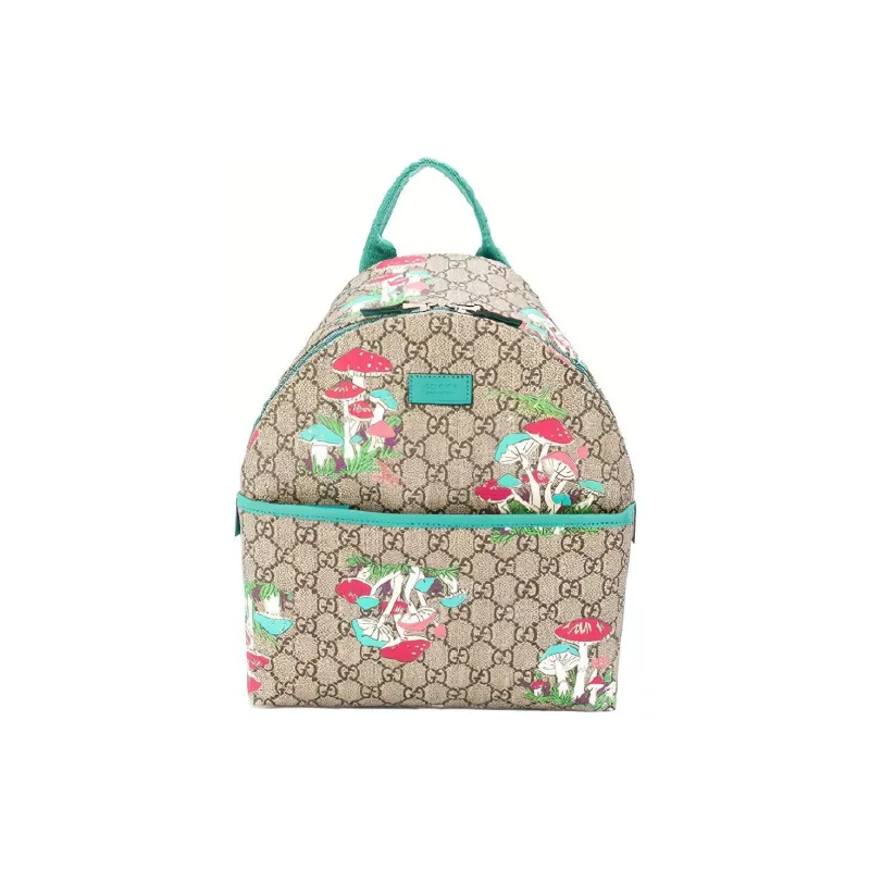 GUCCI Fabric Backpack Kids' Ebony & Mint Green & Candy-0
