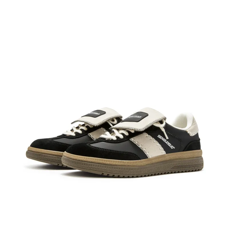 SENGUOGUO Anti-Slip And Wear-Resistant Breathable Low-Top Skateboard Shoes For Spring And Summer Unisex Black-2