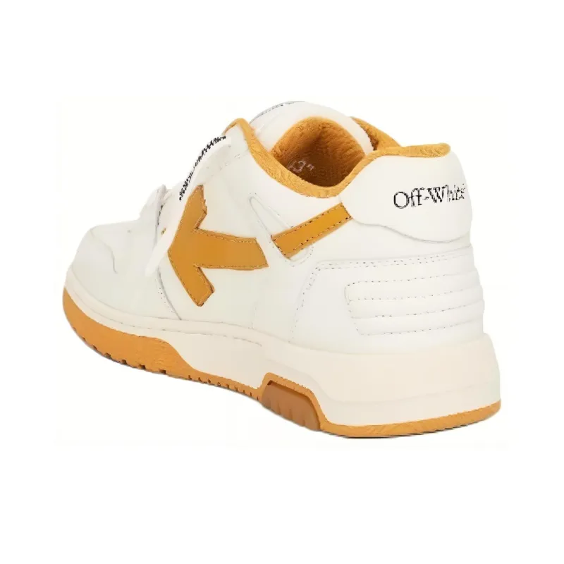 OFF WHITE Out Of Office Ooo Low Tops White Ocher Yellow-4