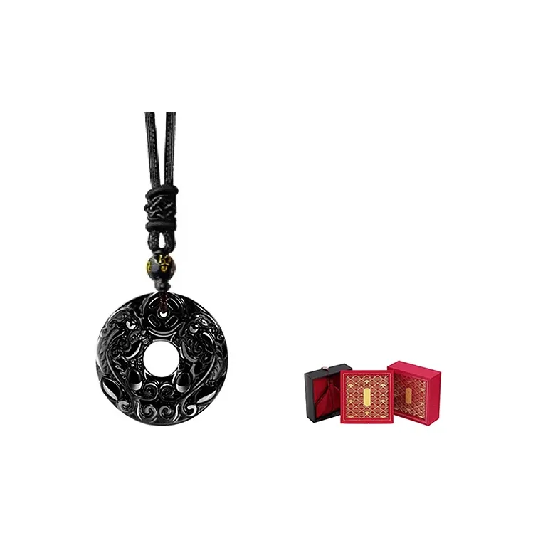 ZHOUBAIFU Obsidian Jade Necklaces Unisex-10