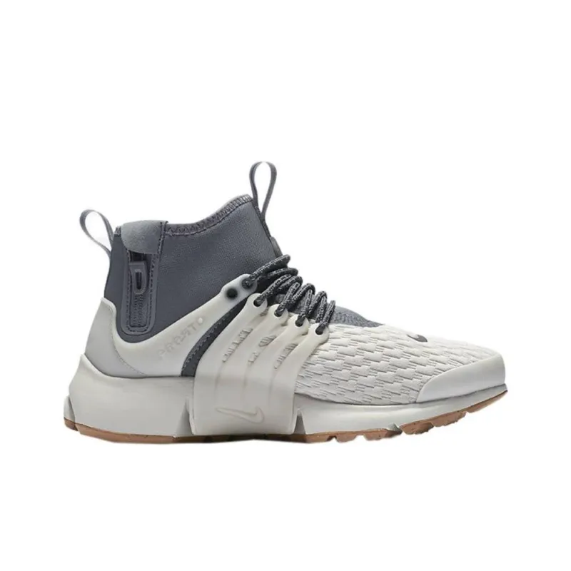 Nike Air Presto Anti Slip Wear Resistant High Top Casual Shoes Unisex Gray White-1