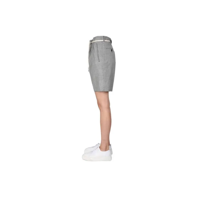 ASPESI Tie Waist Flannel Bermuda Shorts-2