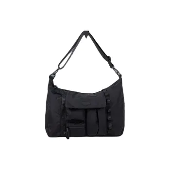 Doughnut Nylon Messenger Bag Shoulder Bag Unisex Black