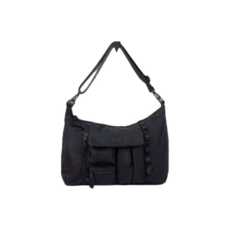 Doughnut Nylon Messenger Bag Shoulder Bag Unisex Black-0