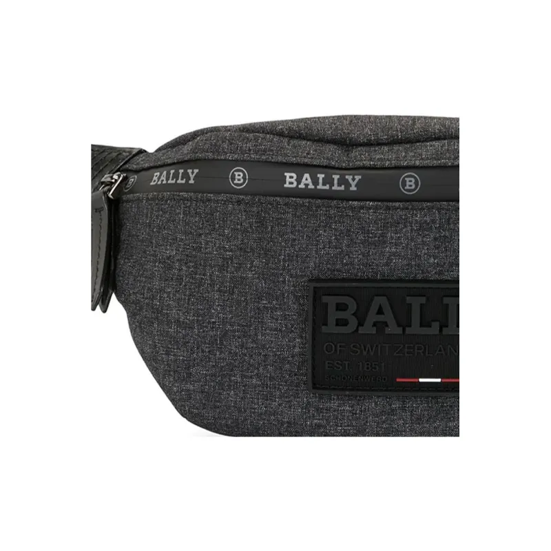 BALLY Nylon Fabric Fanny Pack Men's Black-2