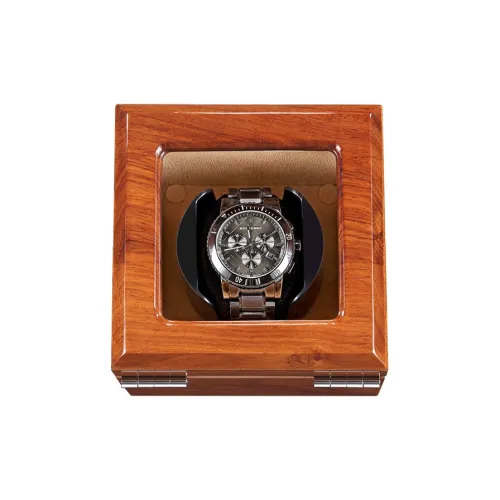MILANQIAN M&Q Padauk Solid Wood Collection 1/2 Watch Slot Watch Winder Padauk Color Unisex