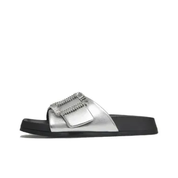 BASTO Slide Slippers Women's Khaki/Black/Silver