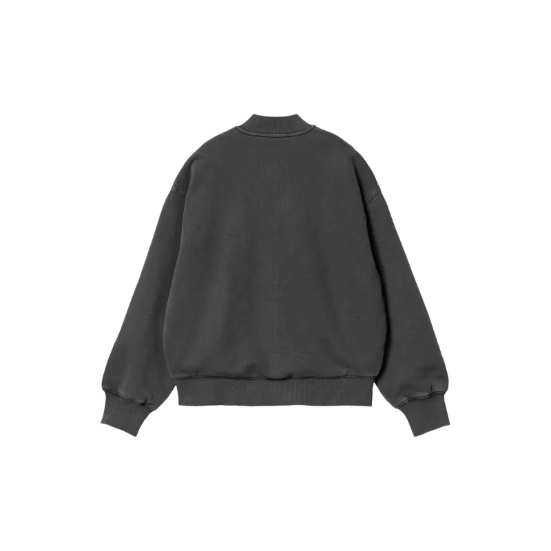 Carhartt WIP SS24 W' Nelson Sweat Bomber Jacket Women's Charcoal Gray-1
