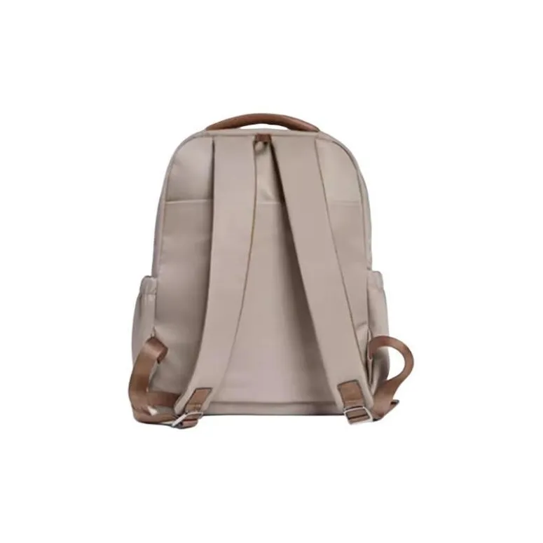 LEFF Nylon Fabric Backpack Medium Size Women's Milk Tea Apricot-3