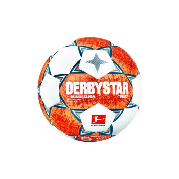 DERBYSTAR Size 5 Soccer Microfiber Synthetic Leather Hand Stitched Soccer Ball Unisex Orange Blue