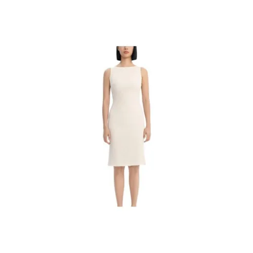 THEORY Sleeveless Dresses Women's Stone White