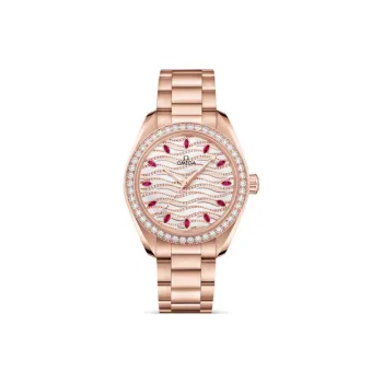 OMEGA Seahorse Collection Automatic Mechanical Movement Women's Watch Watch 34mm Silver Dial 18K Gold Strap